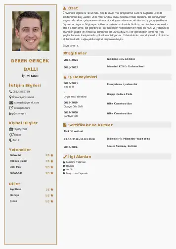 İç Mimar Cv Örnekleri cv indir